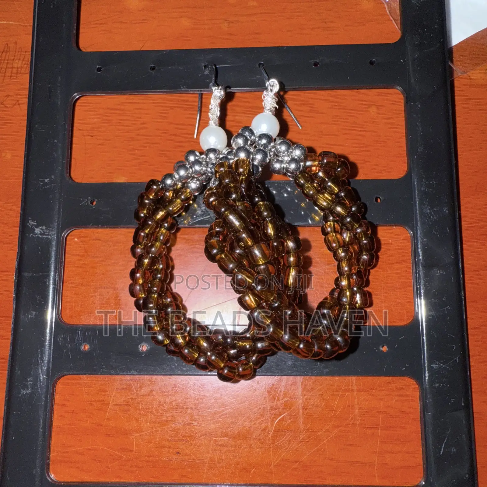 Handmade Beaded Hoop Earrings