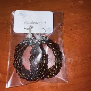 Handmade Beaded Hoop Earrings