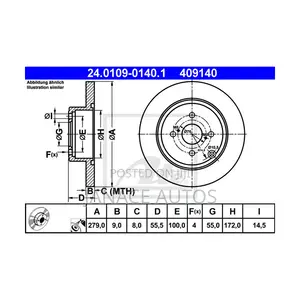 Toyota Corolla (_E12_) Mindex 1677 Rear Brake Disc