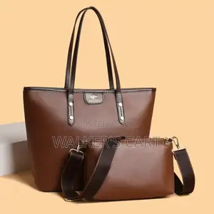 2-Piece Leather Shoulder Tote Set