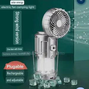 Solar Rechargeable Fan With Light