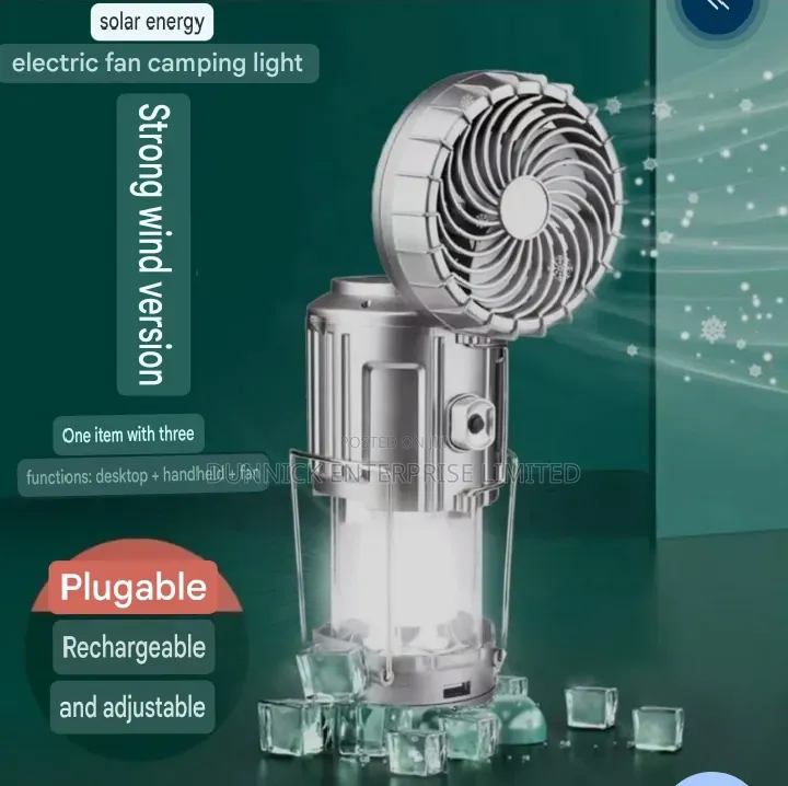 Solar Rechargeable Fan With Light