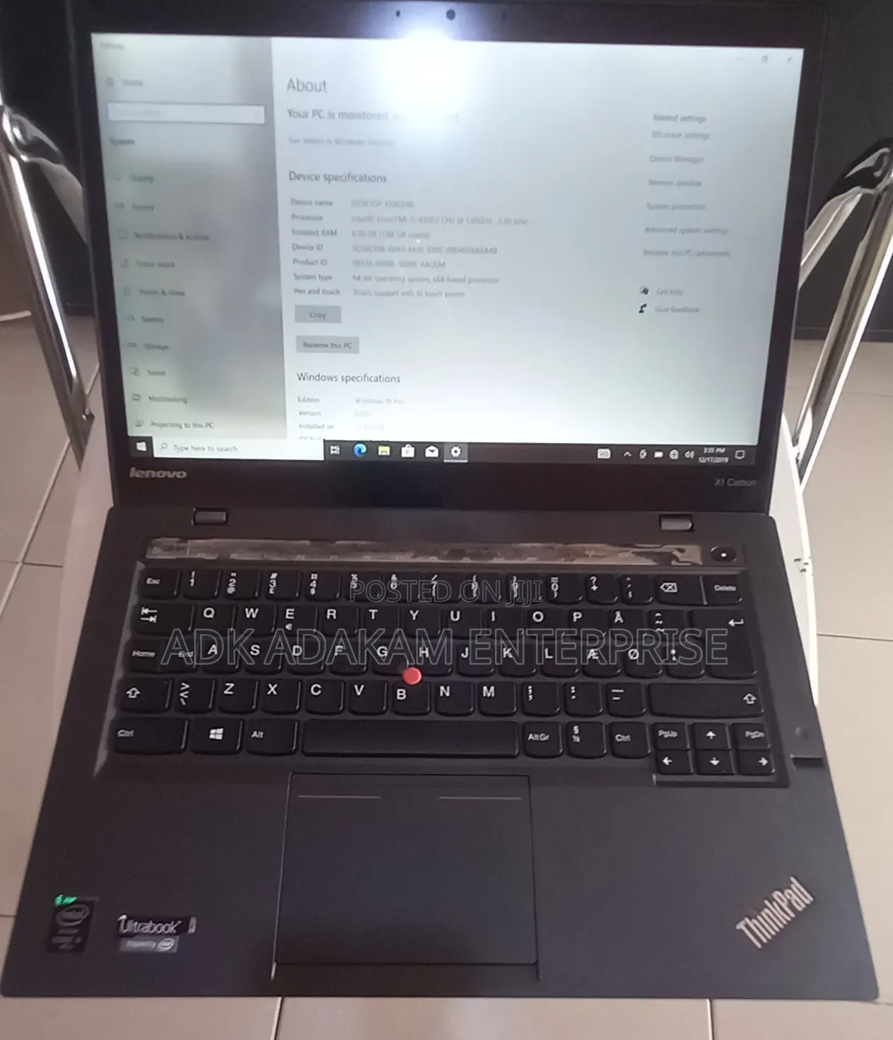 Laptop Lenovo ThinkPad X1 Carbon 8GB Intel Core i5 SSD 128GB