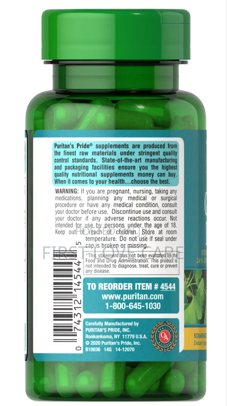 Puritan Pride Ginkgo Biloba Standardized Extract 120 Mg