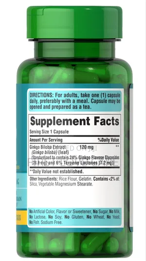 Puritan Pride Ginkgo Biloba Standardized Extract 120 Mg