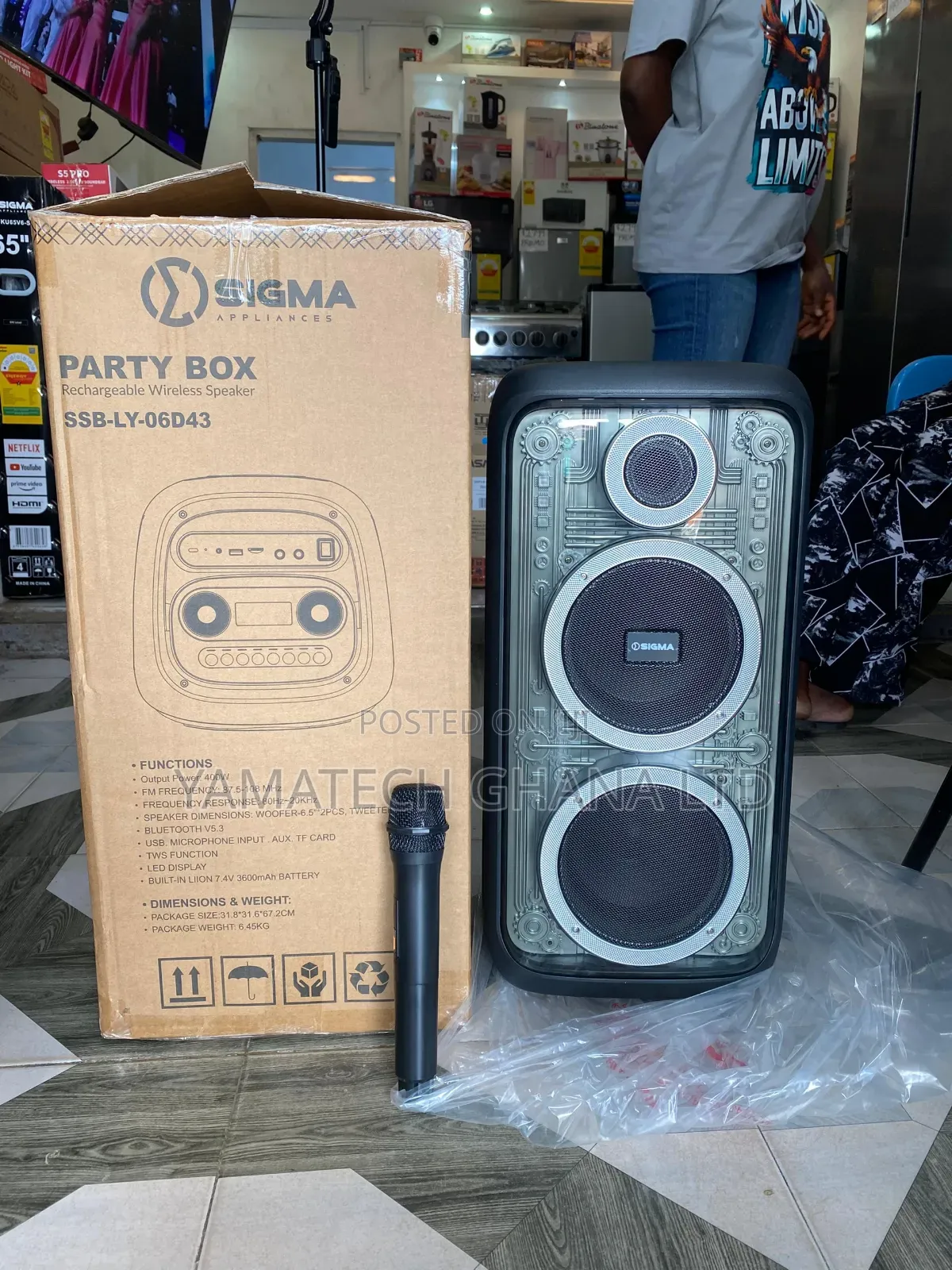 Sigma Super Quality Sound Party Rechargeable  Speaker With Microphone