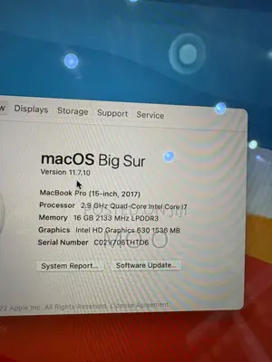 Laptop Apple MacBook Pro 2017 16GB Intel Core i7 SSD 512GB