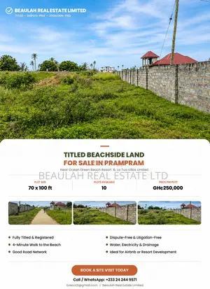 Ten (10) Titled Plots – Beachside Land for Sale in Prampram