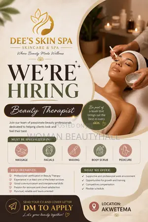 Beauty Therapies Needed