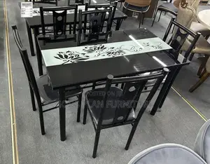 4-Seater Glass Top Dining Set