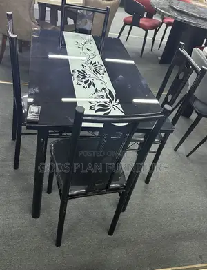 4-Seater Glass Top Dining Set