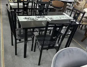4-Seater Glass Top Dining Set