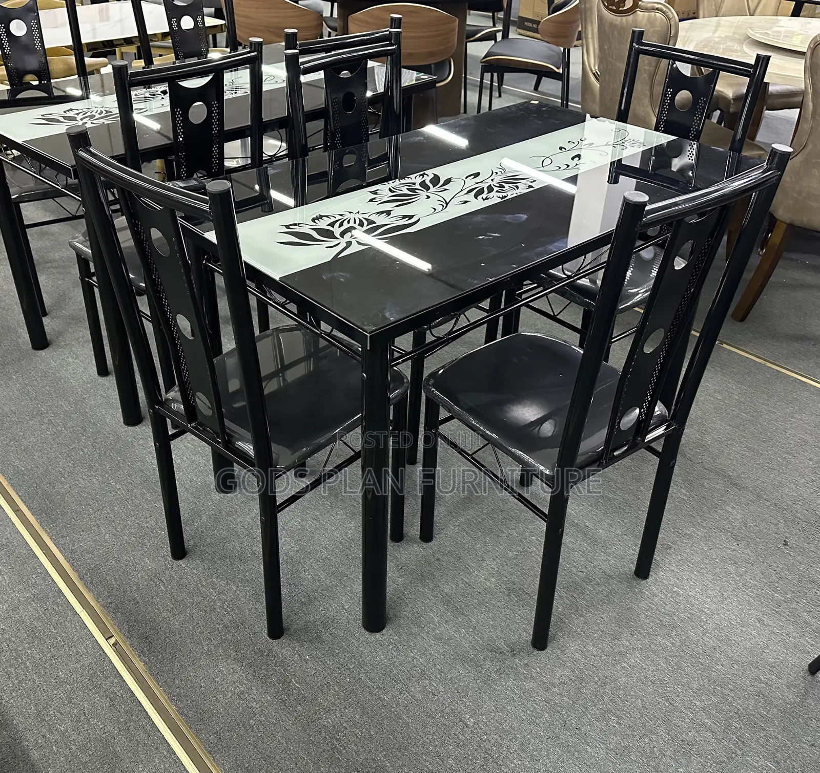 4-Seater Glass Top Dining Set