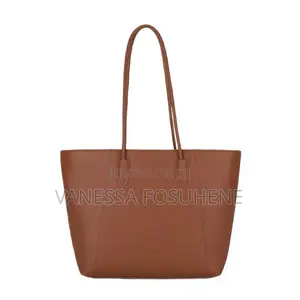 Women's Large Capacity Light Brown Leather Tote Bag for Work/ Casual