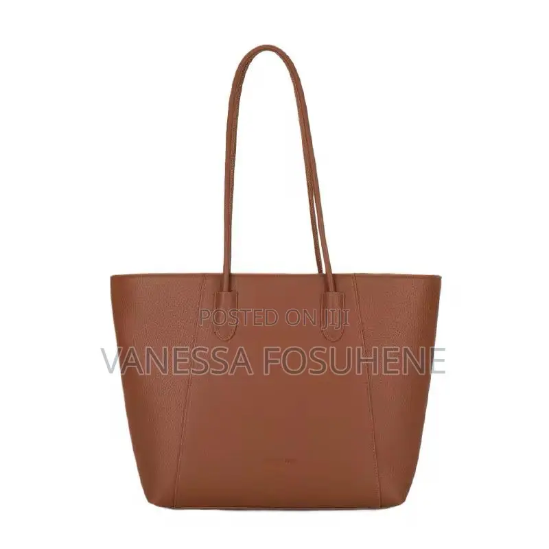Women's Large Capacity Light Brown Leather Tote Bag for Work/ Casual