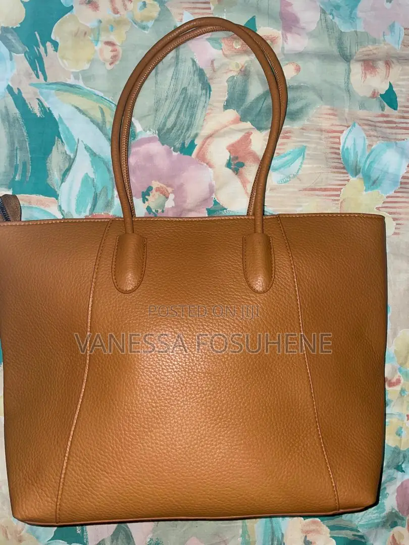 Women's Large Capacity Light Brown Leather Tote Bag for Work/ Casual