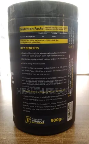 Creatine Basix Creatine Monohydrate Muscle Builder 100 Servings