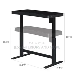 Adjustable Glass Top Computer Desk