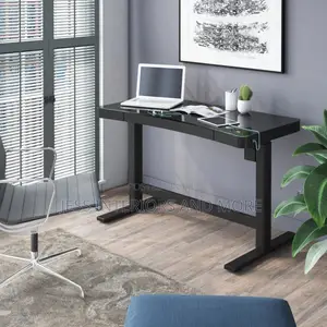 Adjustable Glass Top Computer Desk