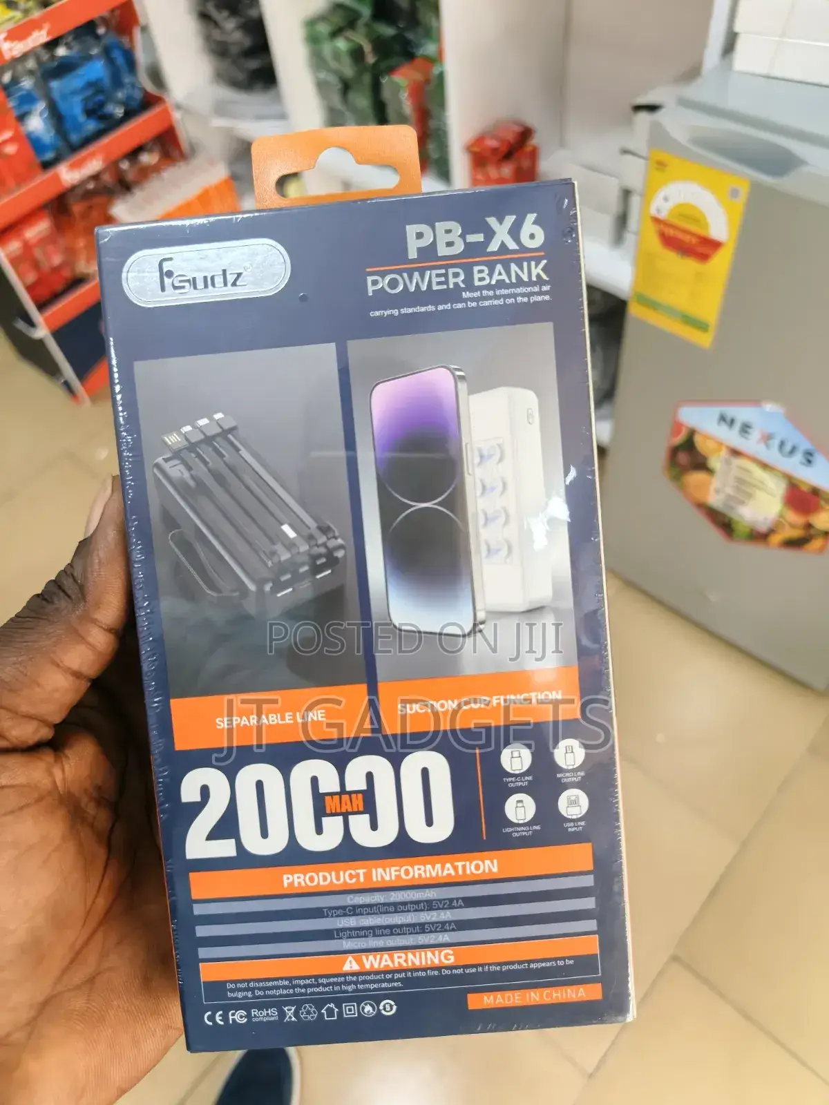FSUDZ PB-X6 20,000mAh POWER BANK — Your All-in-One Charging Companion!