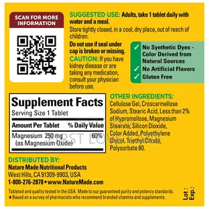 Nature's Made Magnesium 250 Mg Tablets