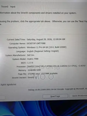 Laptop Dell Vostro 7510 16GB Intel Core i7 SSD 256GB