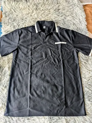 Men’s Classic Black Polo Shirt – White Trim Smart-Casual Top