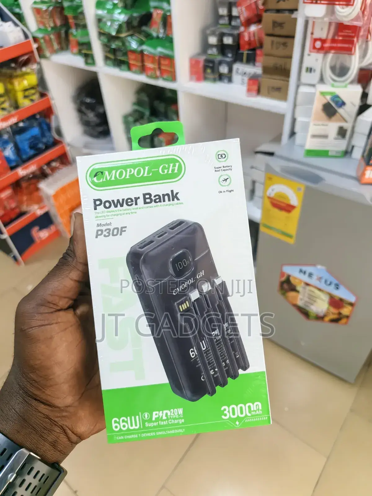 CMOPOL-GH POWER BANK — 30000mAh With 4 Built-in Cables