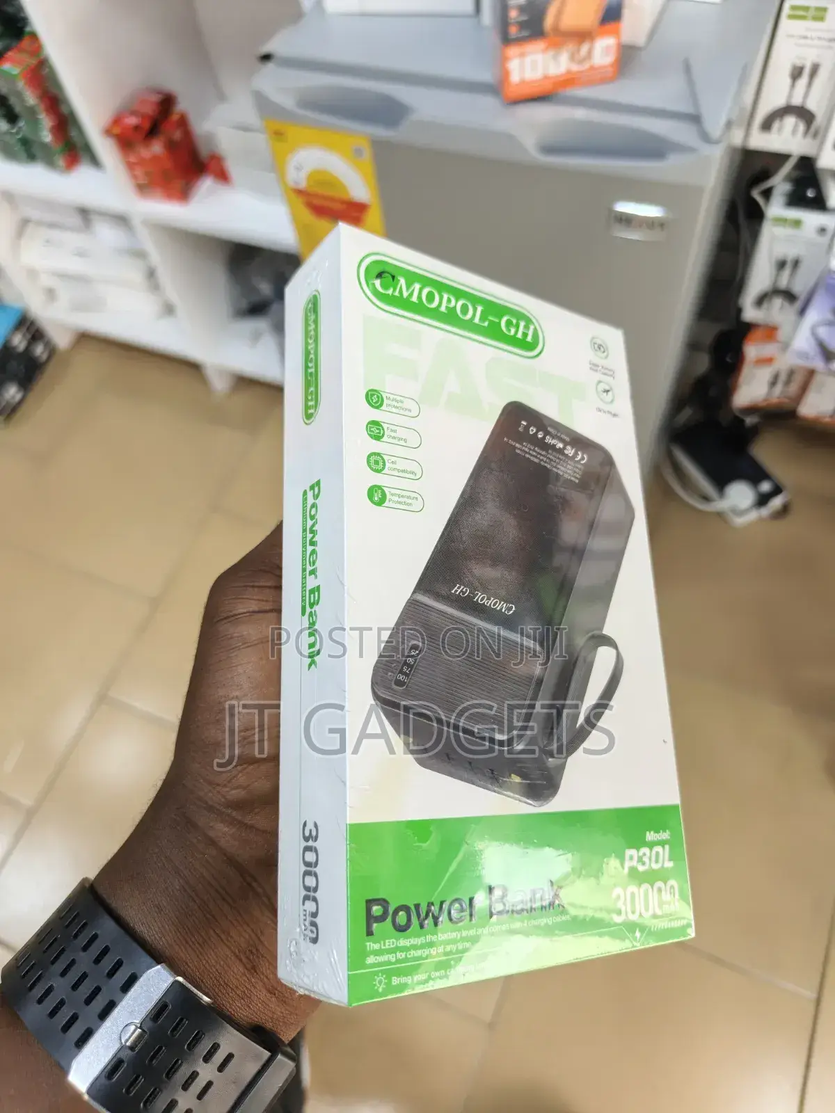 CMOPOL-GH POWER BANK — 30000mAh With 4 Built-in Cables
