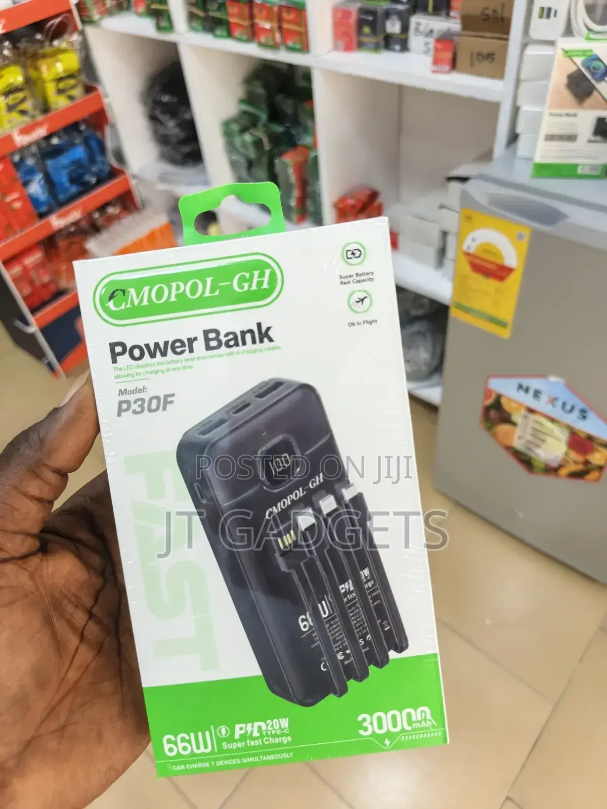 CMOPOL-GH POWER BANK — 30000mAh With 4 Built-in Cables
