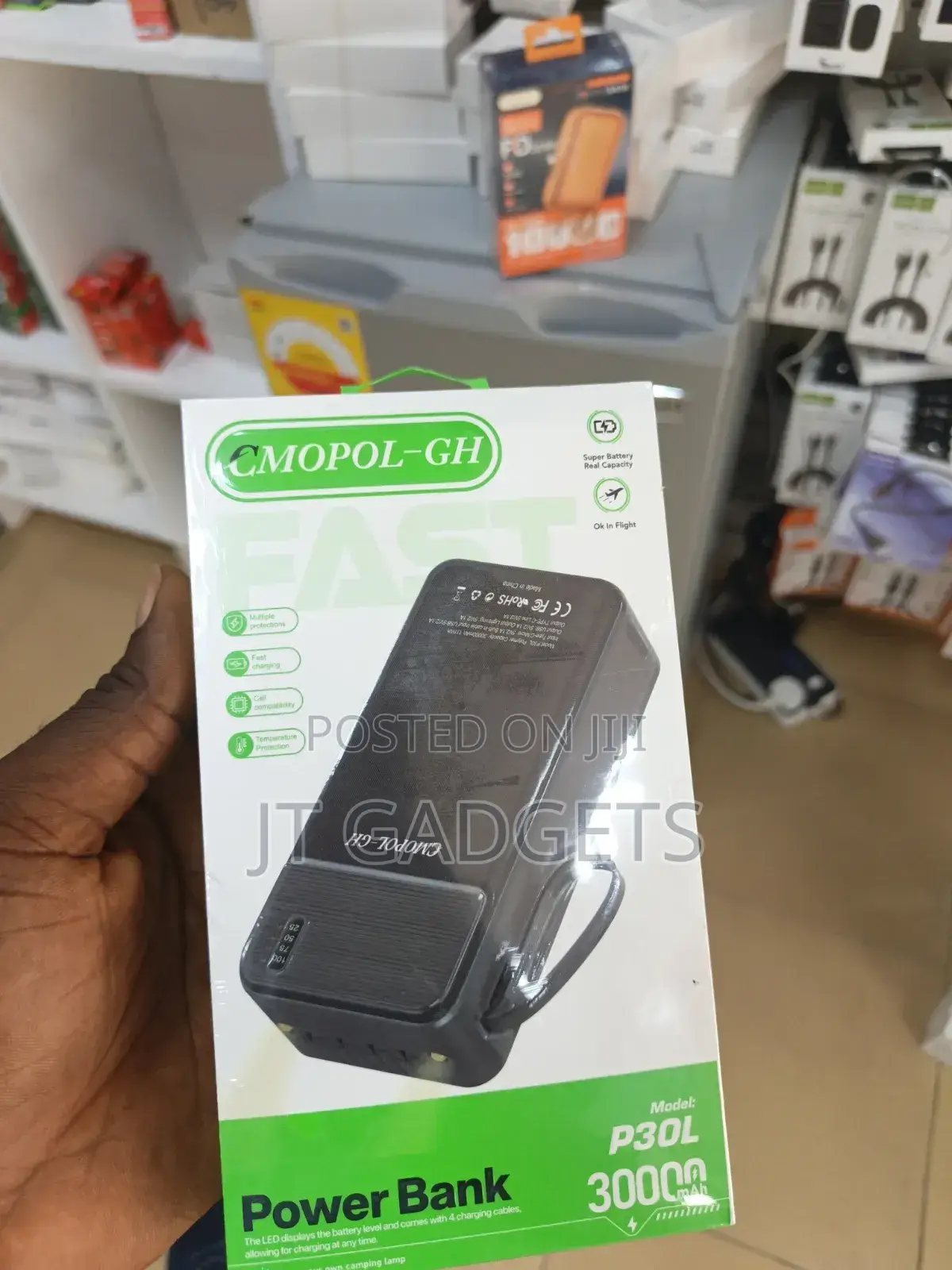 CMOPOL-GH POWER BANK — 30000mAh With 4 Built-in Cables