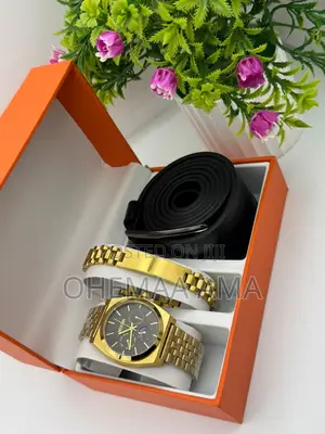 Gold Nixon Watch and Accessories
