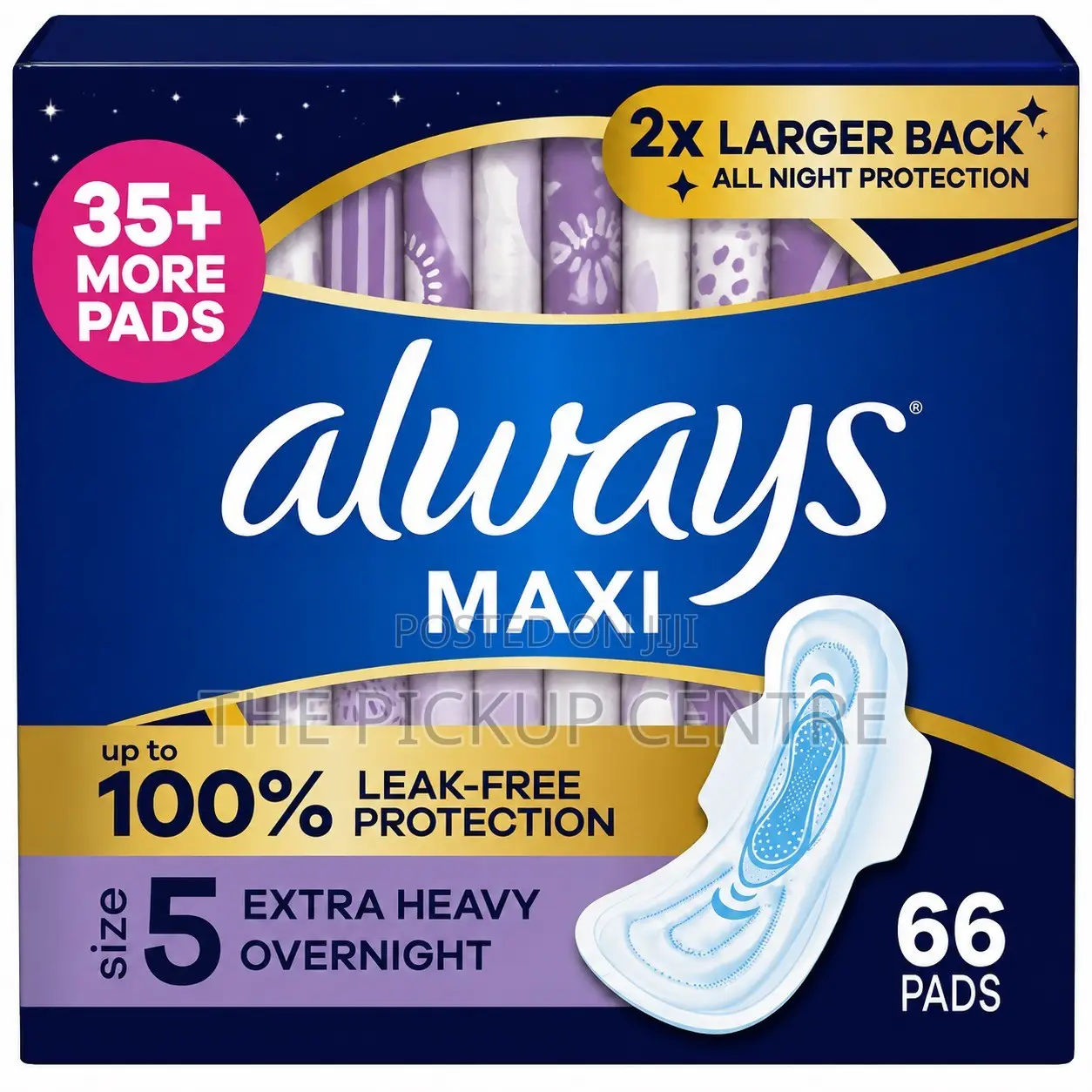 Always Maxi Nighttime Sanitary Pads With Wings Size 5 / 66 Units