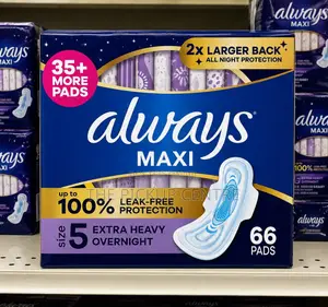 Always Maxi Nighttime Sanitary Pads With Wings Size 5 / 66 Units