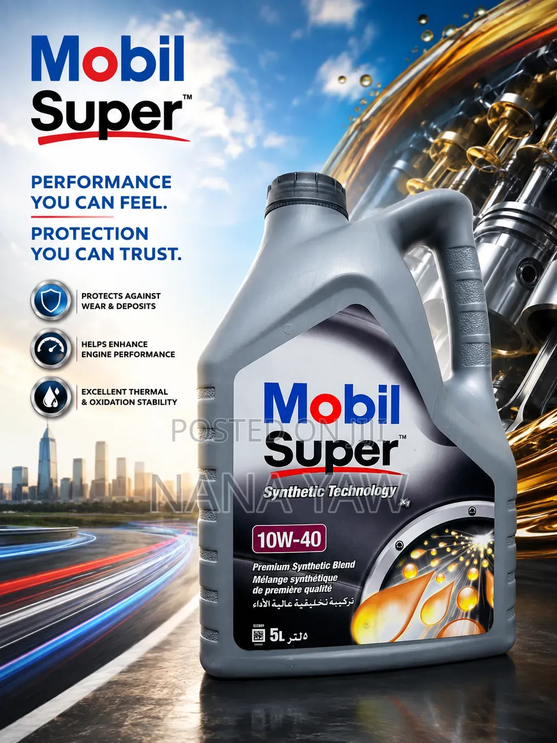 Mobil Super Synthetic Technology Engine Oil 10W - 40 5L