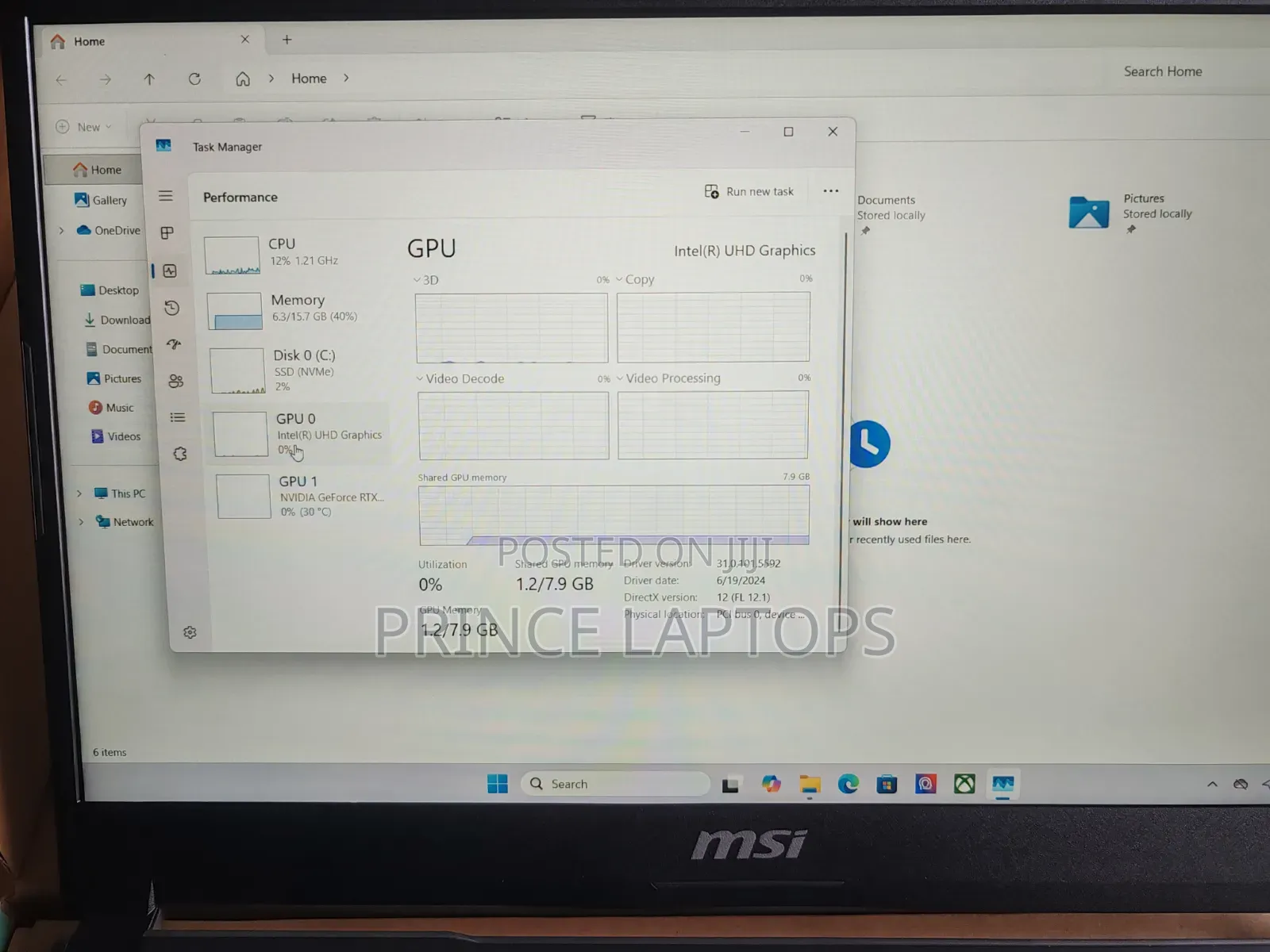 New Laptop MSI Cyborg 15 16GB Intel Core i5 SSD 512GB