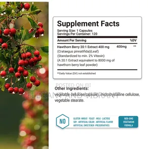Hawthorn Berry 20:1 Extract 8000mg -Heart, Cardiovascular Health,