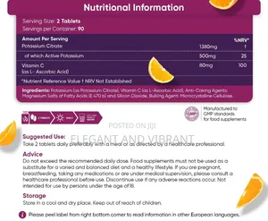Potassium - Vitamin C - 360Tablets -Strength & Fitness-Immune Support
