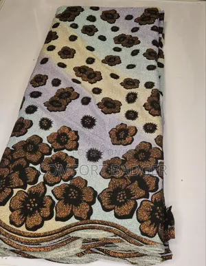 Metallic Glitter Ombre Lace With Floral Embellishments