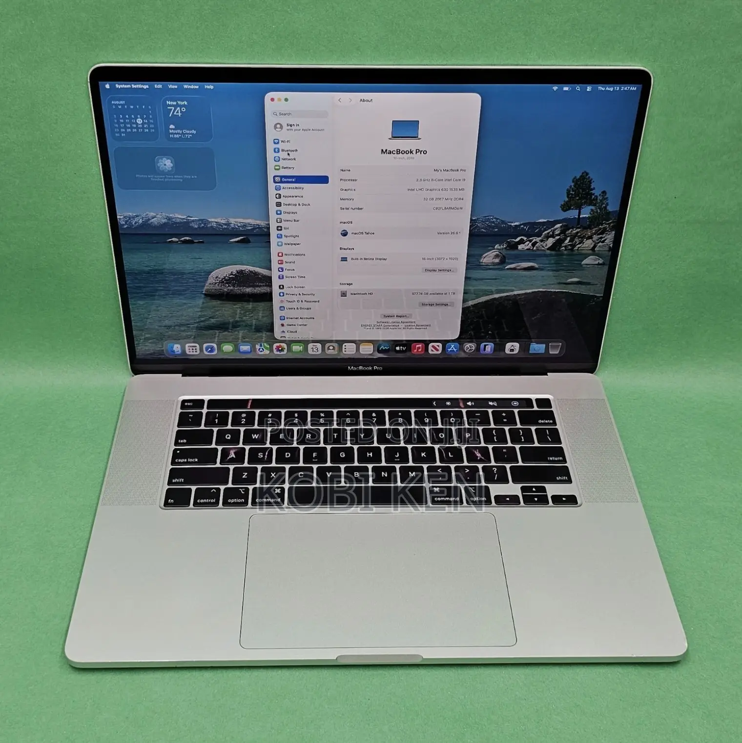 Laptop Apple MacBook Pro 2019 32GB Intel Core i9 SSD 1T