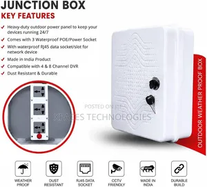 PoE Rack Junction Box Enclosure for CCTV Cameras, Waterproof