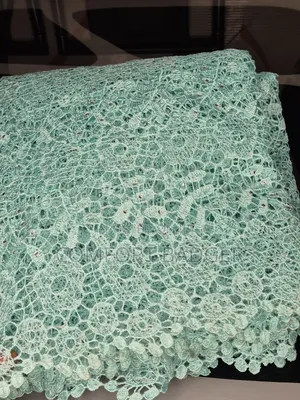 Mint Green Cord (Guipure) Lace With Stone Embellishments