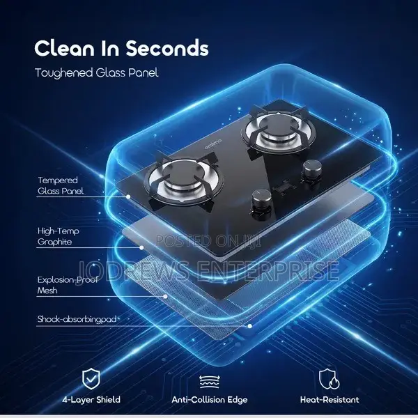 Oraimo FlameSaver D1 2-Burner Gas Stove With Timer