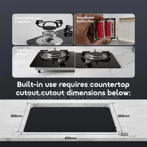 Oraimo FlameSaver D1 2-Burner Gas Stove With Timer