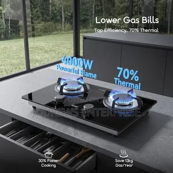 Oraimo FlameSaver D1 2-Burner Gas Stove With Timer