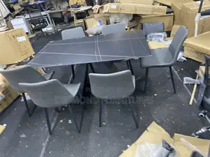 Dining Table  +6 Chairs  ( Marble )