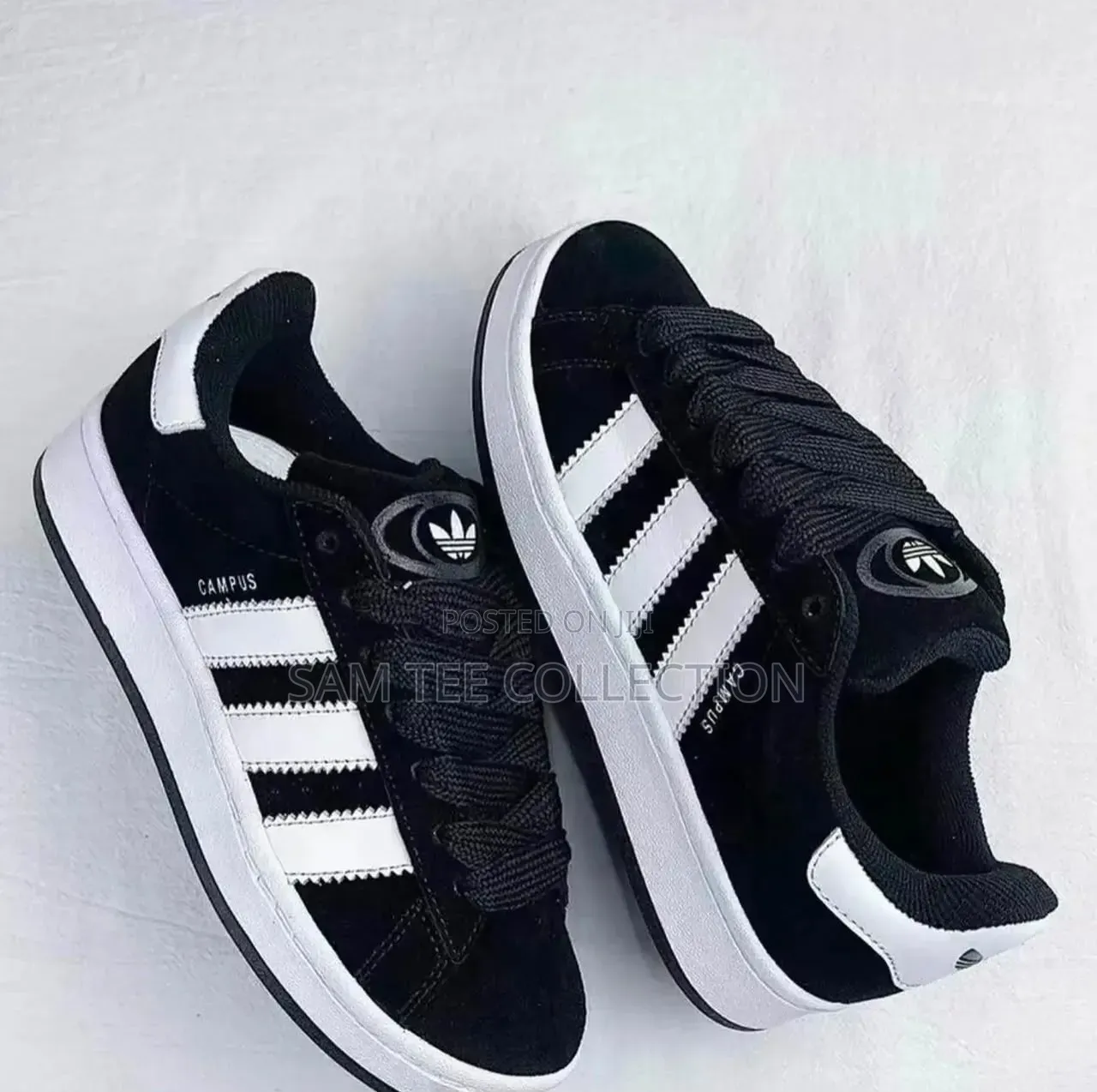 Original Adidas Campus All Black/ Black and White