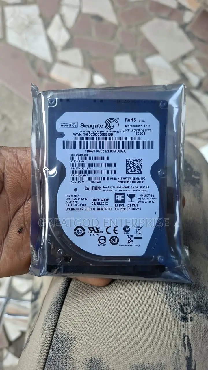 320GB Seagate Momentus Thin 2.5" Internal Laptop Hard Drive