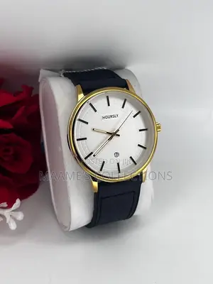 Hourly Classic Men’s Watch – Stylish Leather Strap  (Comes With a Box)