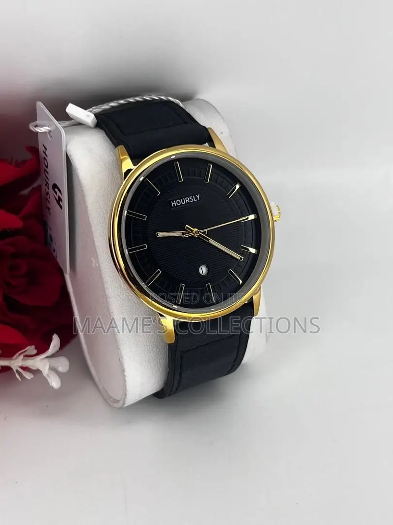 Hourly Classic Men’s Watch – Stylish Leather Strap  (Comes With a Box)